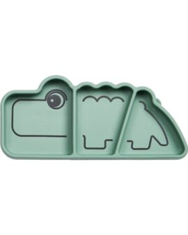 Assiette snack en silicone – Crocodile VERT