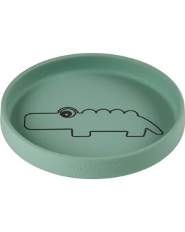 Assiette silicone anti-dérapante – Crocodile VERT