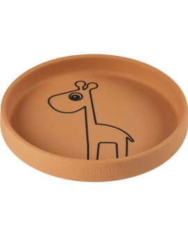 Assiette silicone anti-dérapante – Girafe MOUTARDE