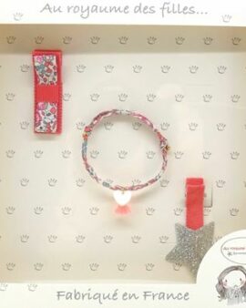 Coffret barrettes et bracelet – ROUGE